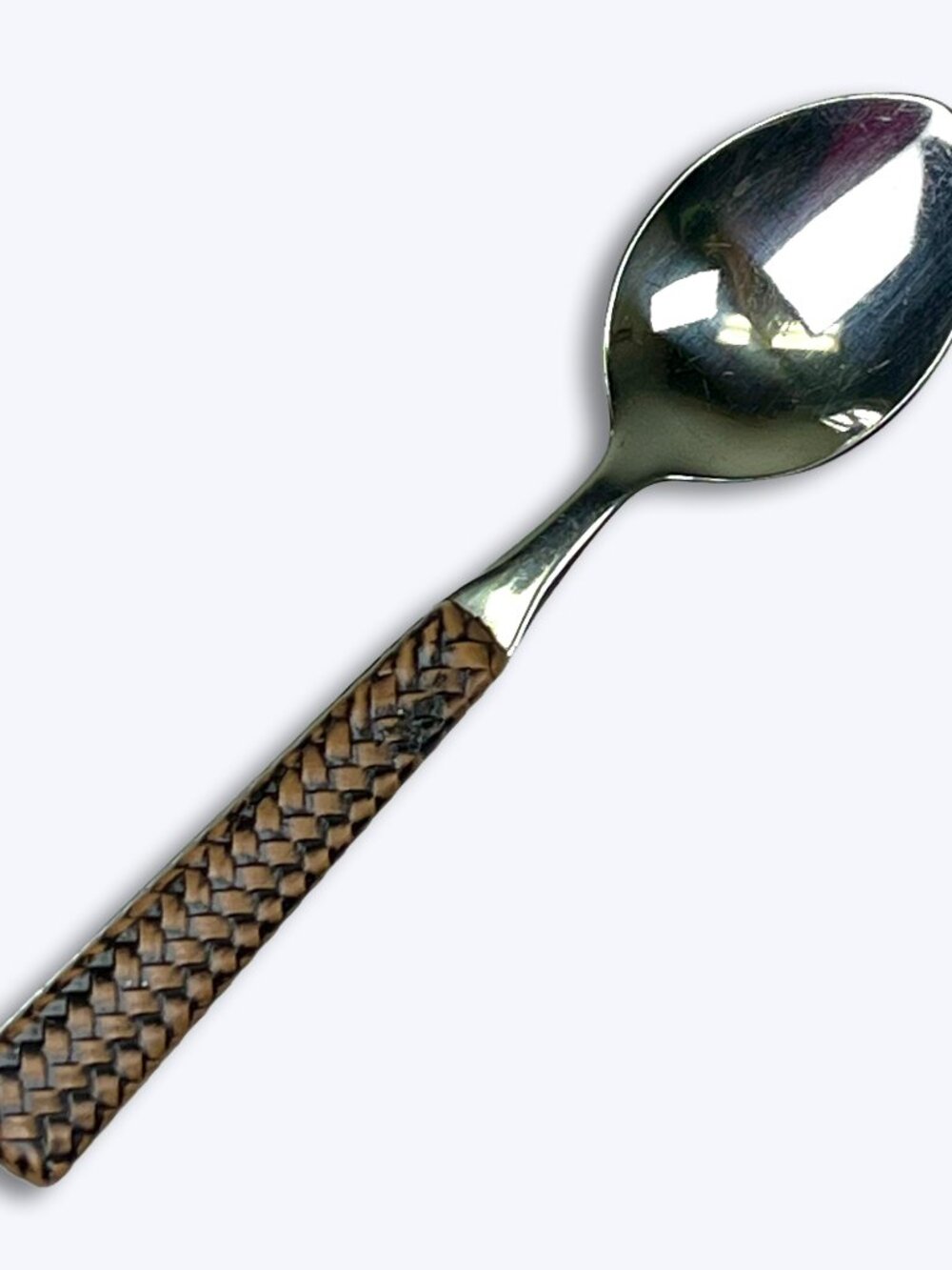 Target Home HTT9 Stainless Place Soup Spoon Brown Basketweave Replacement 6.5"